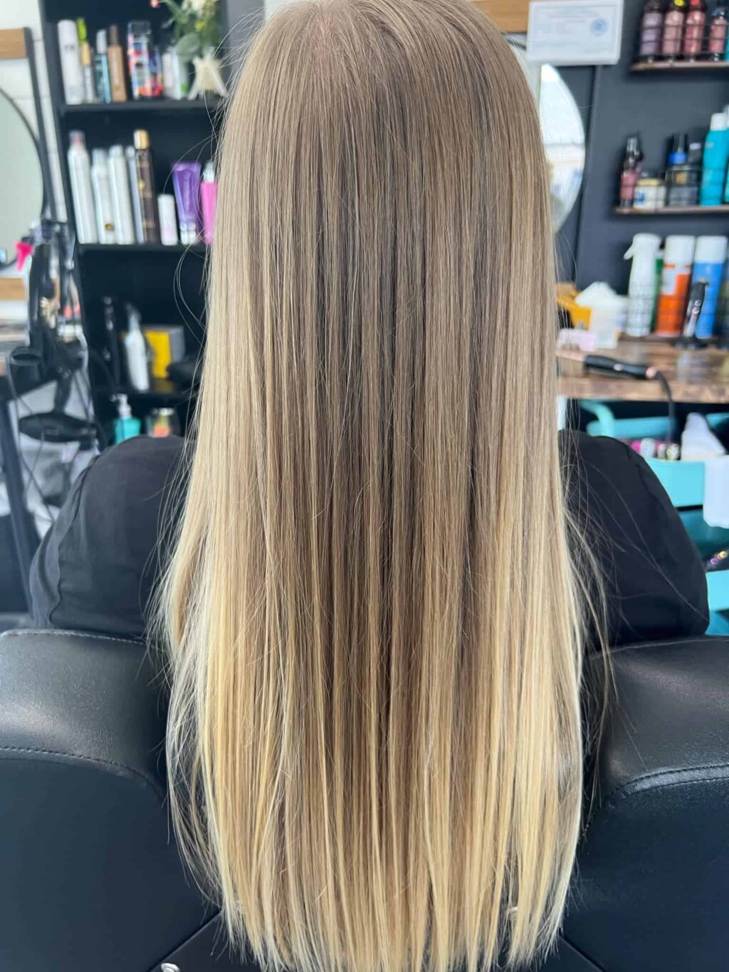 back of a woman's hair with a brazilian blowout